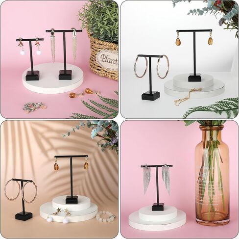 Jeffdad 6 Pcs Acrylic Earrings Display Clear Earring Display Holder T Bar Earring Organizer Tree Stand Countertop Hanging Jewelry Organizer for Necklaces Bracelet Earrings Ewelry Props Show(black) in Saudi Arabia