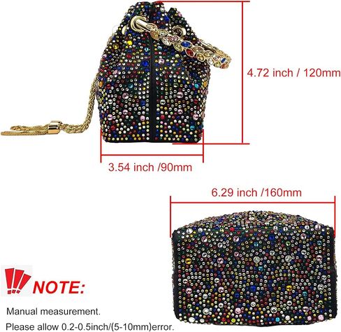 HUANG ZHUANG Colorful Crystal Soft Purse Sparkly Rhinestone Handbag Women Clutch Bling Party Crossbody Bag for Prom Cocktail in Kuwait