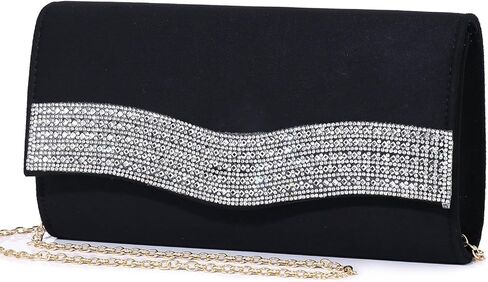 حقائب سهرة نسائية من جلد الغزال الصناعي مغلف بمقبض ومحفظة لامعة من حجر الراين حقائب يد نسائية لحفلات الزفاف والحفلات الراقصة in Kuwait