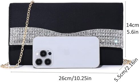 حقائب سهرة نسائية من جلد الغزال الصناعي مغلف بمقبض ومحفظة لامعة من حجر الراين حقائب يد نسائية لحفلات الزفاف والحفلات الراقصة in Kuwait