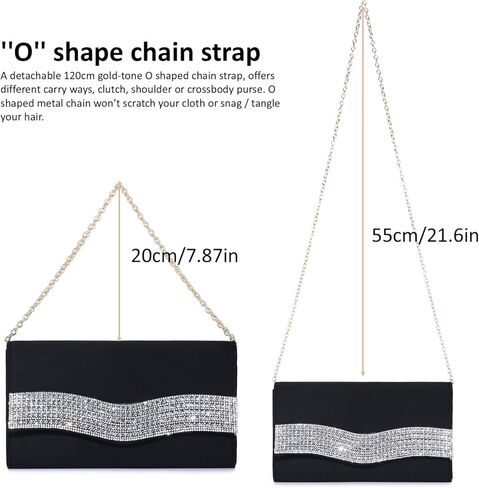 حقائب سهرة نسائية من جلد الغزال الصناعي مغلف بمقبض ومحفظة لامعة من حجر الراين حقائب يد نسائية لحفلات الزفاف والحفلات الراقصة in Kuwait
