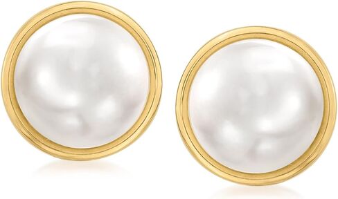 Ross-Simons 11.5-12mm Cultured Pearl Earrings in 14kt Yellow Gold in Saudi Arabia