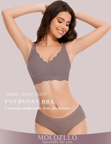 Wavy Wireless Bras for Women Push Up Bras Women's Seamless Bras No Underwire Comfort Bralettes Full Coverage Everyday Bra in Saudi Arabia