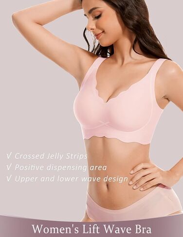 Wavy Wireless Bras for Women Push Up Bras Women's Seamless Bras No Underwire Comfort Bralettes Full Coverage Everyday Bra in Saudi Arabia