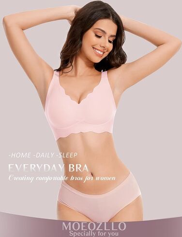 Wavy Wireless Bras for Women Push Up Bras Women's Seamless Bras No Underwire Comfort Bralettes Full Coverage Everyday Bra in Saudi Arabia