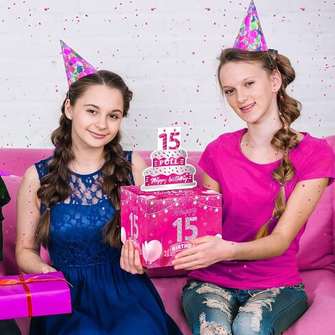 13th Birthday Gifts for Girls Hot Pink 13th Birthday Money Box for Cash Gift Pull Surprise Birthday Money Gift Boxes with Pull Out Card for Kids Pink 13th Birthday Party Decorations Supplies in Saudi Arabia