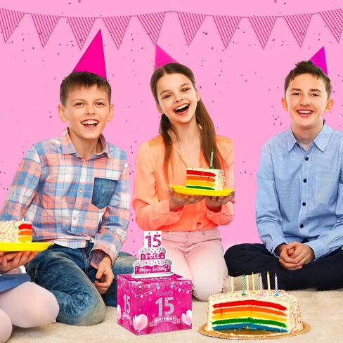13th Birthday Gifts for Girls Hot Pink 13th Birthday Money Box for Cash Gift Pull Surprise Birthday Money Gift Boxes with Pull Out Card for Kids Pink 13th Birthday Party Decorations Supplies in Saudi Arabia