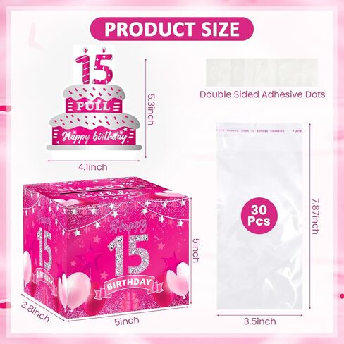 13th Birthday Gifts for Girls Hot Pink 13th Birthday Money Box for Cash Gift Pull Surprise Birthday Money Gift Boxes with Pull Out Card for Kids Pink 13th Birthday Party Decorations Supplies in Saudi Arabia