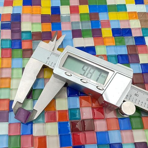 500g/1.1lb 210pcs Glass Mosaic Tiles,Mixed Colour Glass Mosaic Tiles for Crafts，Square Mosaic Tiles for Home Decoration or DIY Crafts,Iridescent Mosaic Glass Tiles (Iridescent Mixed Color, 0.59 inch) in Kuwait