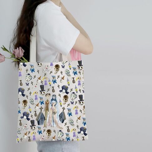 PXTIDY Horror Bride Movie Inspired Tote Bag Bride Wedding Gift Halloween Party Gift Horror Movie Reusable Grocery Bag in Saudi Arabia