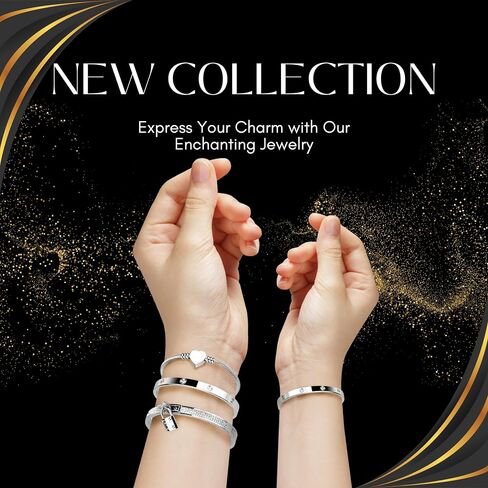 Pack of 3 Bangle Bracelets for Women, Non-Tarnish Stainless Steel Bracelets, Waterproof & Trendy Fashion Jewelry, Classic Stackable Silver Colored Bangle Bracelets, Ideal Gift for Family & Loved Ones in Saudi Arabia