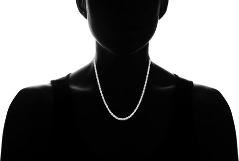 Verona Jewelers 1.5MM Sterling Silver Diamond Cut Braided Rope Chain- Gold Plated Twist Rope Necklace, Gold Over Silver Chain Necklace in Saudi Arabia