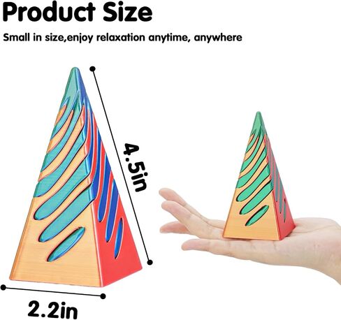 3D Printed Spiral Cone Fidget Toy,Impossible Cone Pyramid Passthrough Sculpture,Stress and Anxiety Relief Fidget Desk Toys(Green Blue) in Saudi Arabia