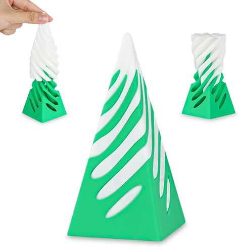 3D Printed Spiral Cone Fidget Toy,Impossible Cone Pyramid Passthrough Sculpture,Stress and Anxiety Relief Fidget Desk Toys(Green Blue) in Saudi Arabia