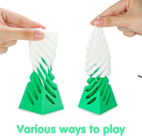 3D Printed Spiral Cone Fidget Toy,Impossible Cone Pyramid Passthrough Sculpture,Stress and Anxiety Relief Fidget Desk Toys(Green Blue) in Saudi Arabia