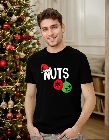 Christmas Shirts Couples Xmas Graphic Couples Christmas Tshirt Funny Holiday Couples Matching Outfit Sets in Saudi Arabia