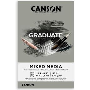 Canson Graduate Mixed Media Pad, Foldover, 11x14 inch, 20 Sheets | Artist Paper for Adults and Students - Watercolors, Mixed Media, Markers and Art Journaling