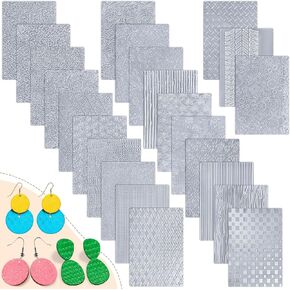 XunYee 23 Pcs Polymer Clay Texture Sheets for Earrings Jewelry Making 17 x 25 Boho Clay Fondant Texture Mats for Clay Polymer Clay Texture Tools for Clay Pottery Earrings Jewelry Making DIY Crafts