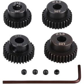 RC موتور ترس ترس، 29T 30T 31T 32T4Pcs 48DP 5mm رمح حفرة المحرك تروس تروس تناسب الوحش 1:10 مقياس مركبة يتم التحكم بها عن بُعد