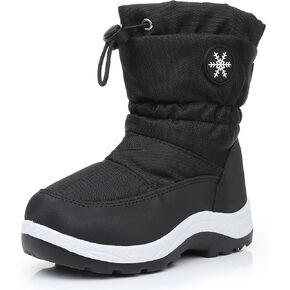Ahannie Boys Girls Snow Boots Toddler Kids Winter Boots Water Resistant Warm Side Zipper Shoes(Toddler/Little Kid)