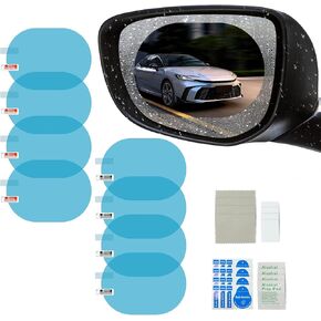 4PCS Car Rearview Mirror Film, Side Mirror Rain Guard, Car Rearview Mirror Protective Film, HD Clear Nano Coating Anti Fog Glare Waterproof Mirror Film Universal for Most Car, SUV (Side window)