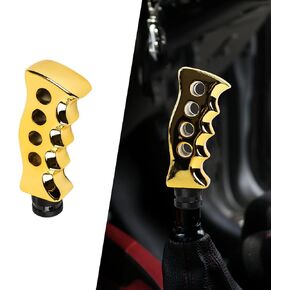 1 Pack Manual Car Gear Shift Knob with Adapter, Waterproof Durable Metal Vehicle Transmission Spanner with Screws, Universal Automotive Shifter Accessories for Truck SUV Car (Black)