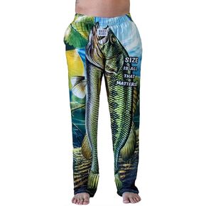 BRIEF INSANITY Fish Lounge Pajama Pants for Men | Humorous, Funny, Comfortable - Fishing Loungewear Bottoms