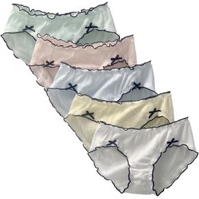 Women’s Underwear Cotton Panties Ruffled Cute Kawaii Japanese Underwear 5 Pack