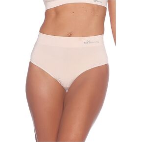 Boody Women's Full Brief Underwear - High Waisted Seamless Panties for Women - High Rise Women's Underwear for Full Coverage, 80% Viscose Made From Bamboo for All-Day Comfort - Beige, X-Large