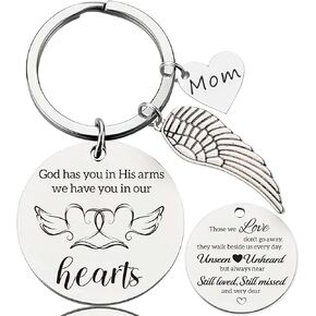 Mom Dad Memorial Gifts Keychains - Sympathy Gift for Loss Of Loved One Grief Bereavement Remembrance Mother Father Keychain in Kuwait