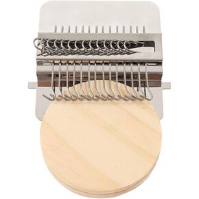 Joyzan Darning Loom, Small Speedweve Weave Machine Mini Mending Stamping Loom Wooden Stainless Steel Weaving Tool Kit Jeans Socks Clothes Stitching Knitting DIY Arts Beginners Repair Holes 14 Hooks