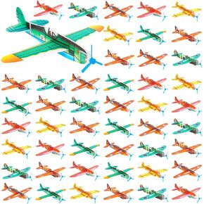 48 Pcs Foam Gliders Planes Toys for Kids, Bulk Paper Airplane Kit, 8" Foam Airplane Toys Party Favors Goodie Bag Stuffers for Kids, Christmas Birthday Gifts for Boys & Girls, Classroom Prizes for Kids
