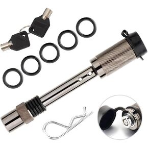 IKURAM Locking Hitch Pin for 2 inch Receiver 5/8" Rotating Trailer Hitch Locking Pin Towing Hitch Locks Used to Bike Rack, Tow Truck, Boat-1 Pack (Grey-1 Pack)