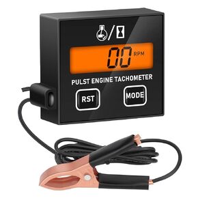 Linkstyle Small Engine Tachometer, Digital Tachometer Tach Gauge Meter with Clip, Backlight Inductive Hour Meter RPM Meter