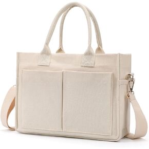 Canvas Tote Bags for Women，Work Tote Bags with Pockets,Crossbody Tote Bag Everything Handbags Shoulder Bags for Women