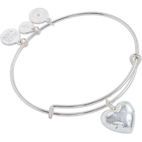 Alex and Ani Metal Heart Charm Bangle