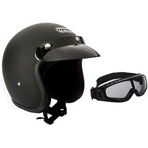 MMG Motorcycle Helmet Open Face 3/4 Half DOT Classic Retro Style