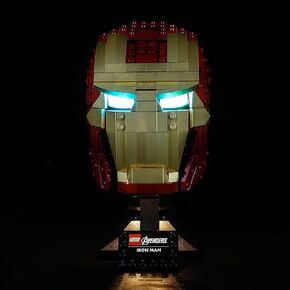 Kyglaring Led Light Kit for Super Heroes Iron Man Helmet -Light Sets Compatible with Lego 76165 Building Set- Not Include The Lego Set (Classic Version)