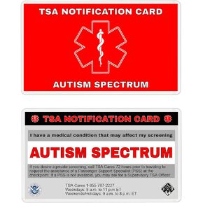 TSA Notification Card for Autism Spectrum - Wallet Version (2)