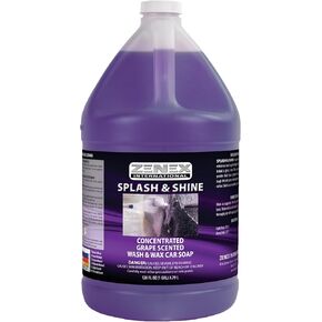 Zenex Splash & Shine - Premium Foaming Car Wash Soap & Wax | Tough Dirt Removal & Shine Enhancement | Protective Wax Coating | For Cars, Trucks, RVs, & Motorcycles | Grape Scent | 1 Gallon (1 Pack)