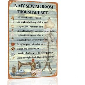 Gocolt In My Sewing Room Wall Art - Craft Room Decor, Sewing Room Decor, Home Decor for Sewing Lovers, Metal Hanging Sign, Gift for Sewing Enthusiast, Sewing Supplies Home Decor 12x8 In.