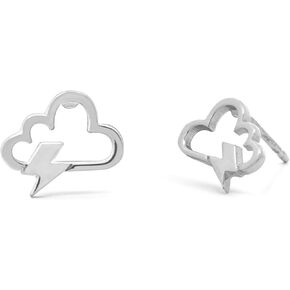 Boma Jewelry Sterling Silver Lightning Cloud Stud Earrings