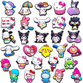 30Pcs Cute Anime Shoe Charms for Croc Clog Sandals