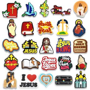 39PCS Jesus Christian Shoe Charms,Faith Charms for Teens Men and Women Adult Party Gifts