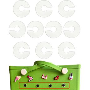 Lopau 10pcs Insert Charm Fastner Accessory for Bogg Bag, Keep Charms From Falling Off Blank Bit Accessories Compatible with Bogg, Simply Southern Beach Tote