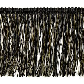 Trims by the Yard Tamra Chainette with Metallic Thread Trim, 4" / 5 Yards/Tamara, Black/Gold