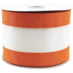 Stripe Sports Theme Ribbon Wired Edge, 2-1/2-inch, 10-Yard (Burgundy/White)