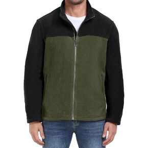 PEGENO Men's Fleece Jacket Classic Full Zip Stand Collar Lightweight Casual Soft Warm Coats With Zipper Pocket in Saudi Arabia