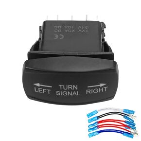 TIKSCIENCE 10Pin UTV LED Rocker Switch Fit for Golf Cart UTV Dune Buggy Led Light Bar Backup Lights Push Button Rocker Toggle Switch with Jumper Wire Horizontal