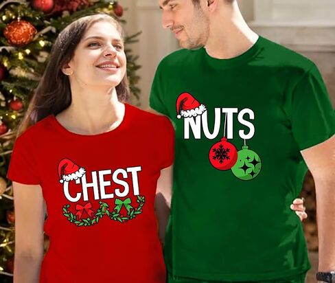 Christmas Shirts Couples Xmas Graphic Couples Christmas Tshirt Funny Holiday Couples Matching Outfit Sets in Saudi Arabia